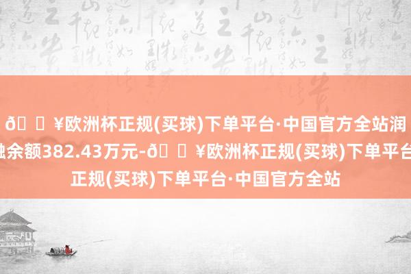 🔥欧洲杯正规(买球)下单平台·中国官方全站润农节水刻下两融余额382.43万元-🔥欧洲杯正规(买球)下单平台·中国官方全站