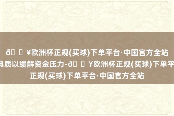 🔥欧洲杯正规(买球)下单平台·中国官方全站这些物业被用作典质以缓解资金压力-🔥欧洲杯正规(买球)下单平台·中国官方全站